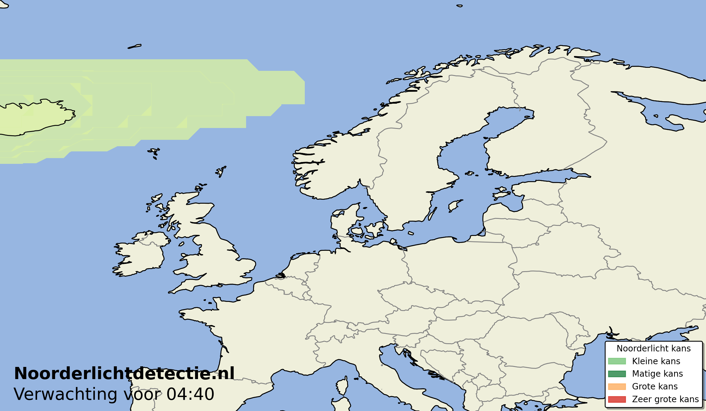 Noorderlicht kaart Nederland Europa
