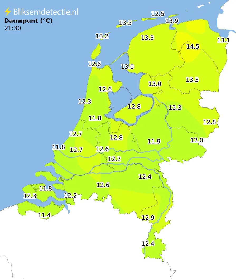 Live Dauwpunt kaart Nederland