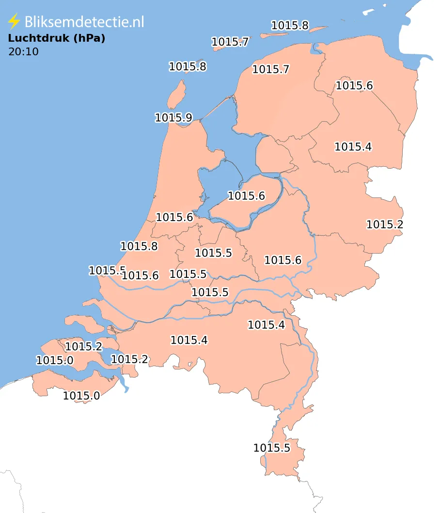 Luchtdruk kaart Nederland
