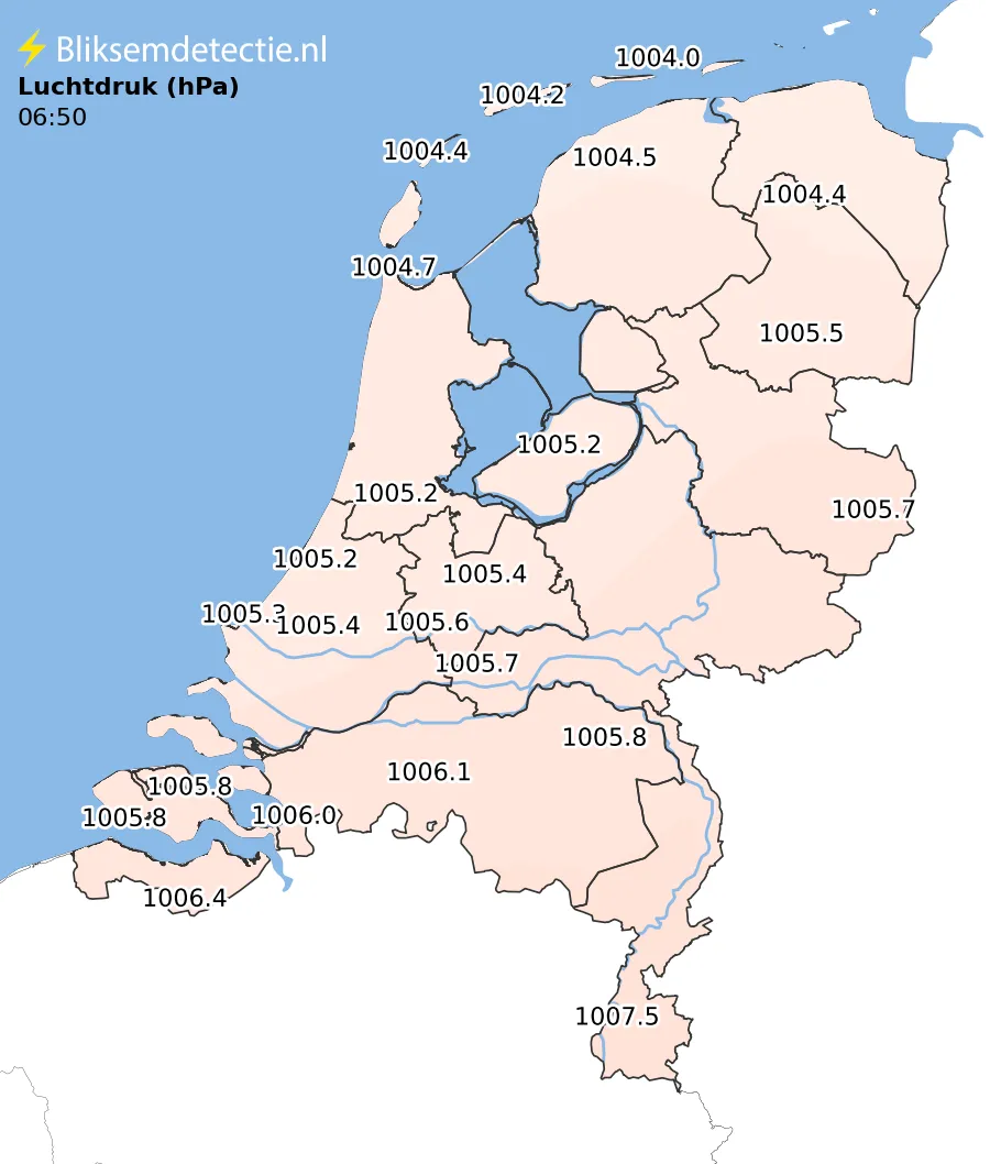 Luchtdruk kaart Nederland