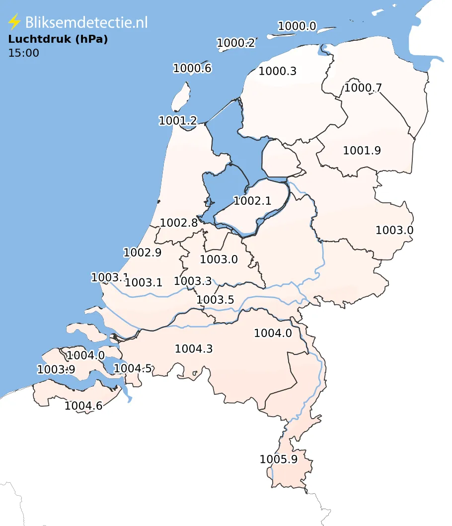 Luchtdruk kaart Nederland