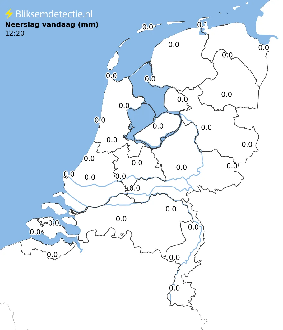 Neerslag vandaag kaart Nederland