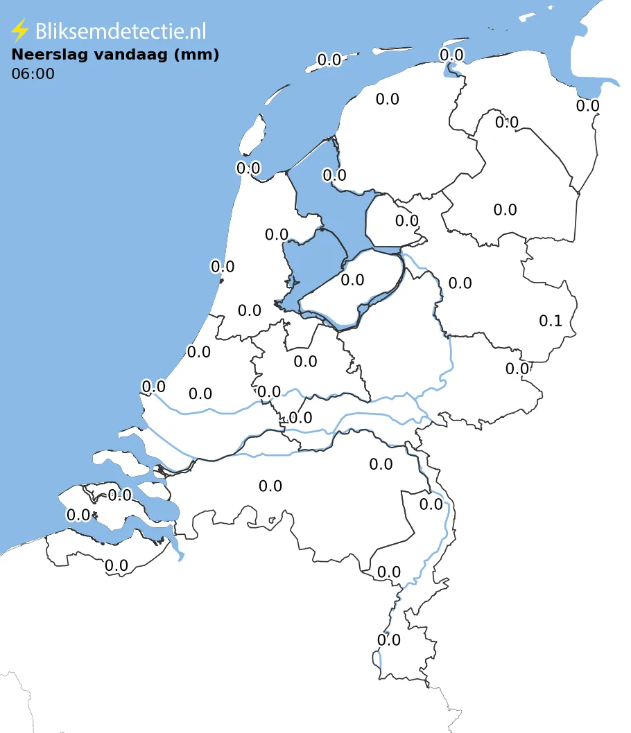 Neerslag vandaag kaart Nederland