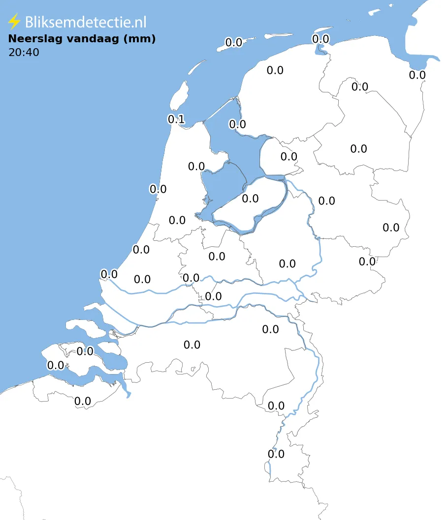 Neerslag vandaag kaart Nederland