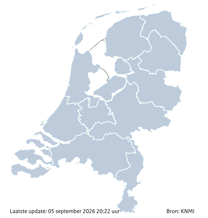 KNMI waarschuwingskaart Nederland overmorgen