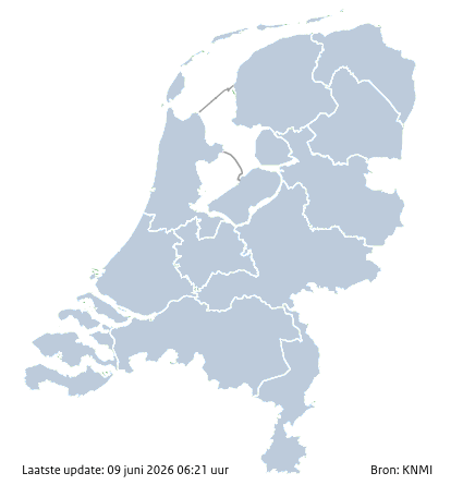 KNMI waarschuwingskaart Nederland morgen