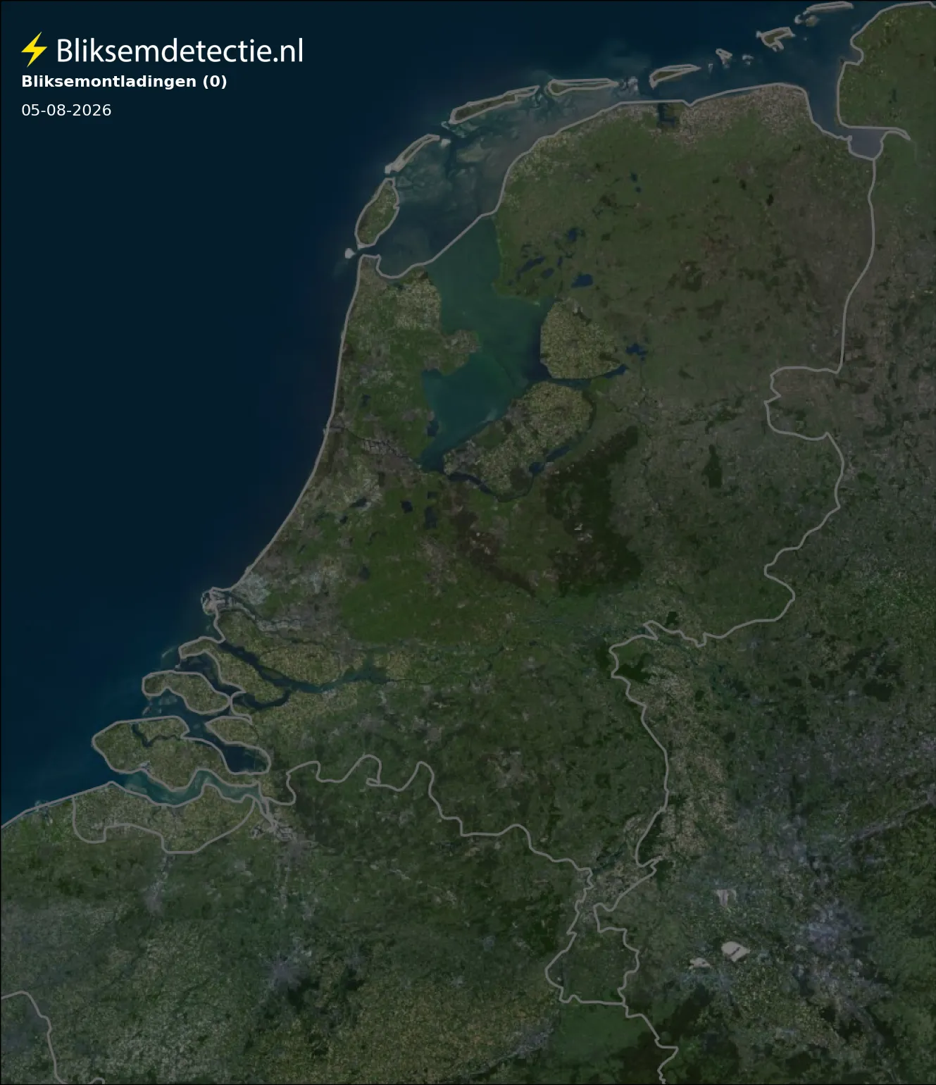 Bliksemkaart Nederland 5 augustus 2026