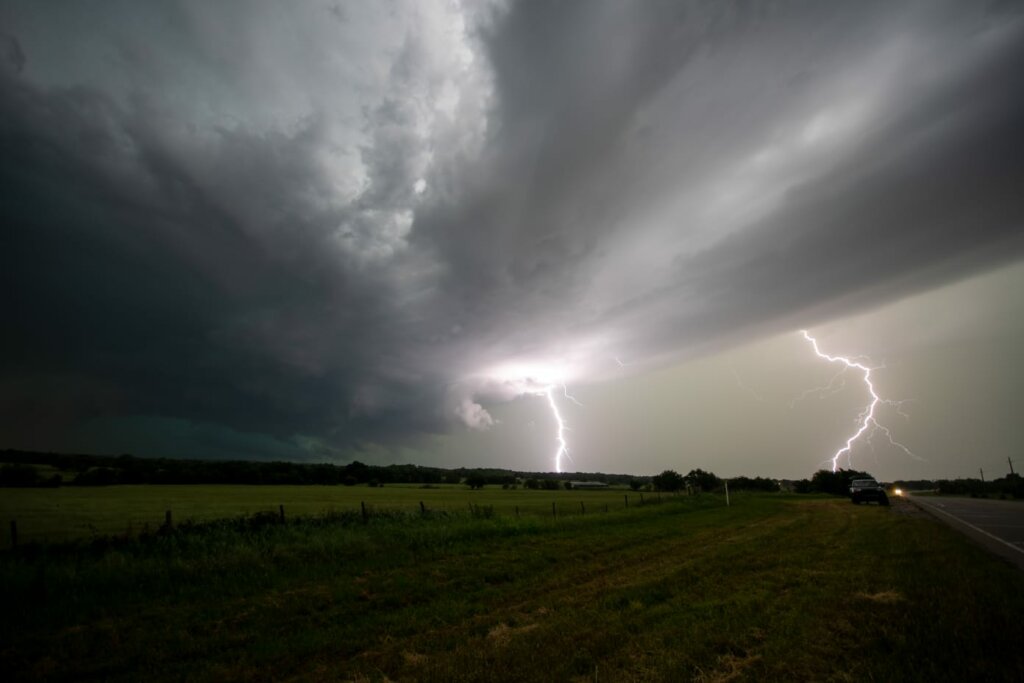 Bliksem foto's Amerika Oklahoma supercell
