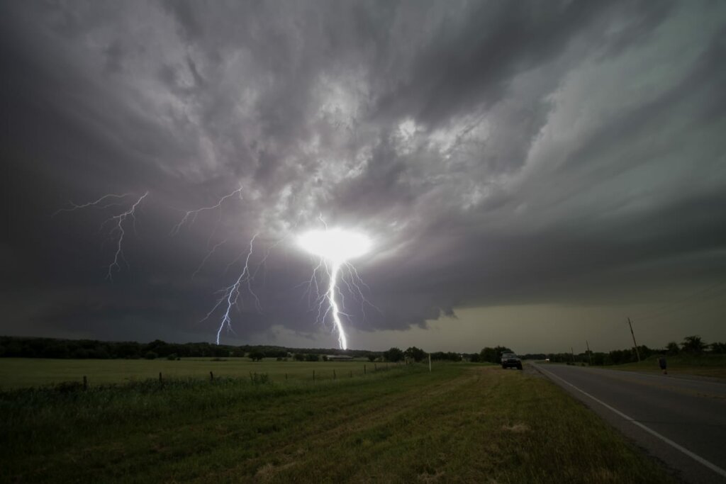 Bliksem foto's Amerika Oklahoma supercell