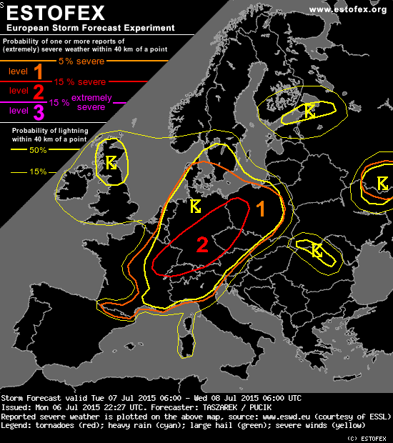 Estofex weerwaarschuwing