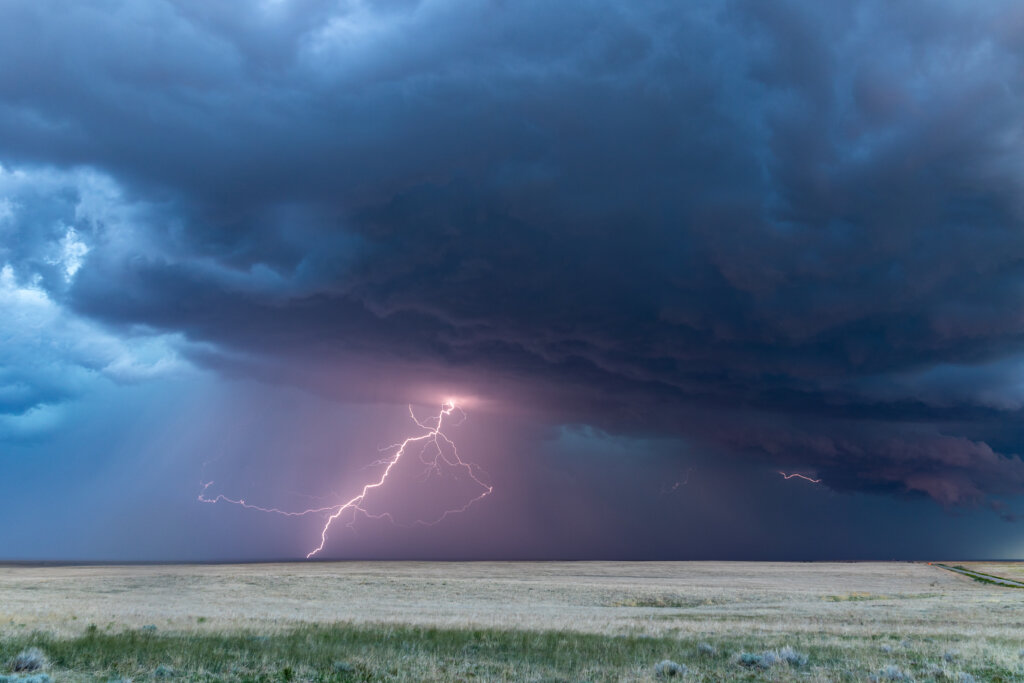 Bliksem ontlading Colorado onweer