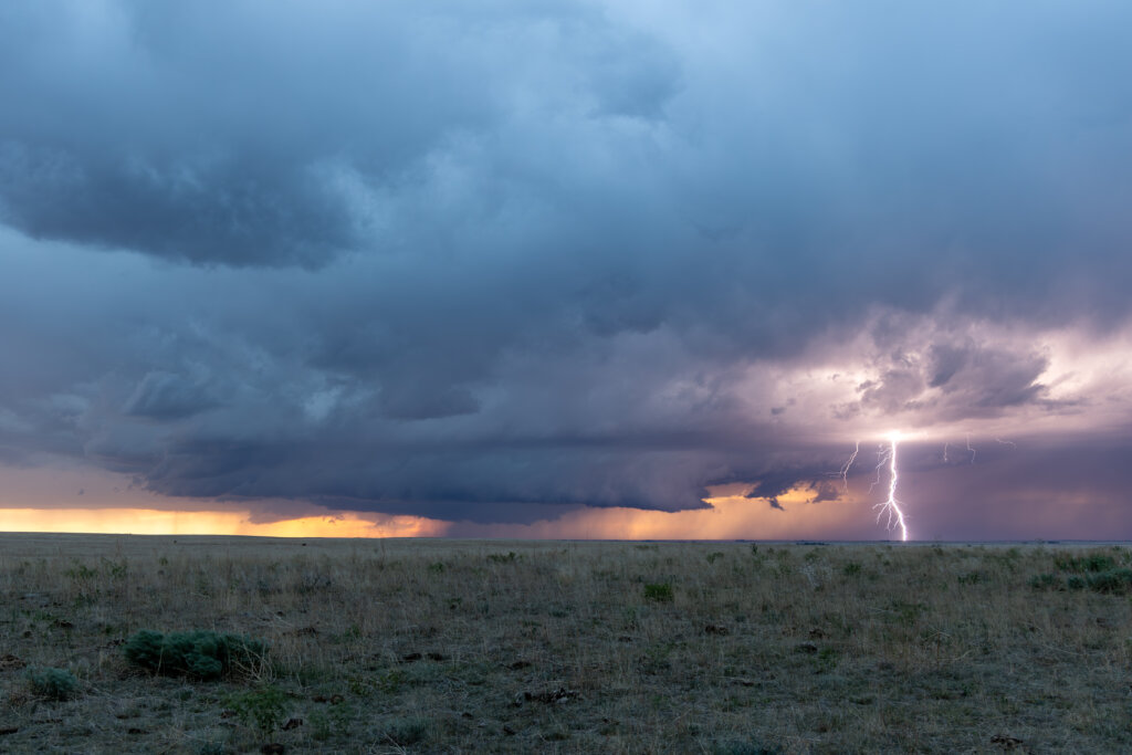 Bliksem ontlading Colorado onweer