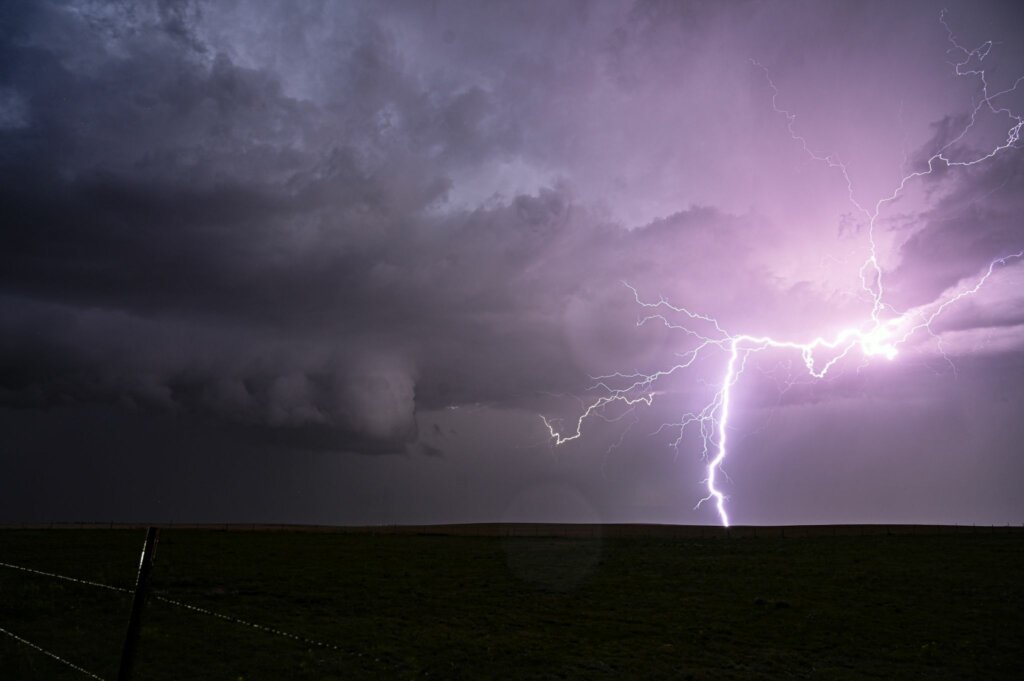 Bliksem ontlading Colorado onweer