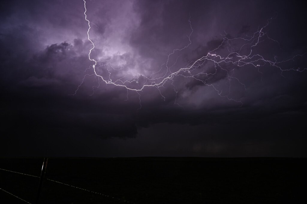 Bliksem ontlading Colorado onweer